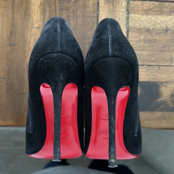 Christian Louboutin Suede Black Booties - Picture 7 of 8